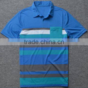 Mens Dry Fit Striped Sport Custom Polo Shirt Fabric photo-3