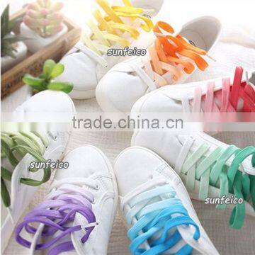 8mm Flat Tie Dry Laces~In Stock Gradient Rainbow Color Shoelaces~Polyester Printing Laces For Sneakers~Amazon Suppliers