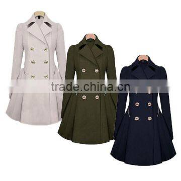 Women's Double Breasted Cinch Trench Coat photo-3