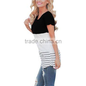 Custom Fashion Ladies Short Sleeve Blouses for Wholesale 2017 photo-3