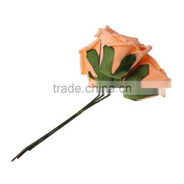 Wholesaler Imported From China Orange Rose Flower Artificial Flowers photo-3