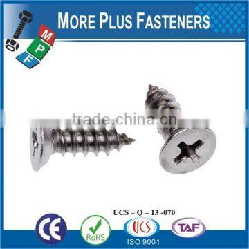 Made in Taiwan self tapping screw for aluminum phillips head csk tapping screw