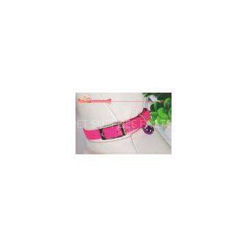 Sparkle One Row Diamond Pink Nylon Pet Collar With Bell 1 / 2