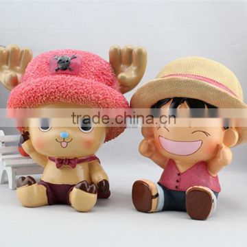 Hot Japanese Anime One Piece Money box Luffy Money bank wholesale piggy bank for gift