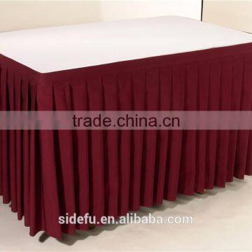 100% Polyester Fancy Banquet Hotel Table Skirt