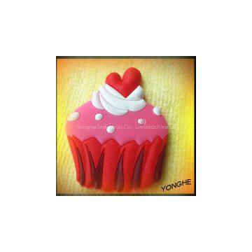 2014 pink cake 3D soft PVC  fridge magnet China