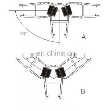 PVC Magnetic Shower Door Seal for 90 Degree and 130 Degree Glass Doors photo-2