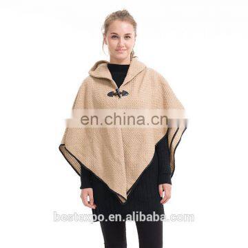 2016 new winter sweater wholesale knit wraps fancy cashmere poncho