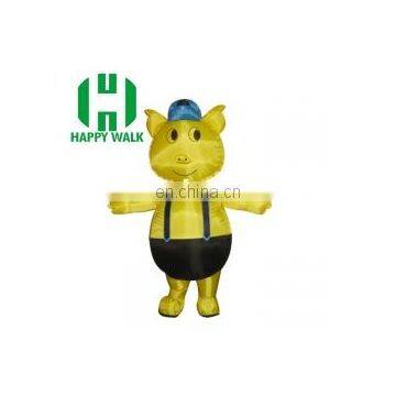 Hot sale inflatable yellow piggy /advertising movable cartoon character