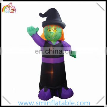 Halloween ornament inflatable led witch, led lighted scary witch model, advertising decorative with led light for party