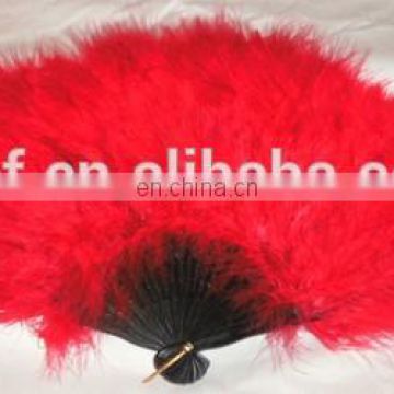 wholesale cheap red dancing Burlesque feather hand fans FW-0068