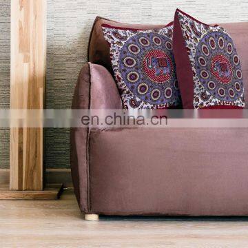 Indian Latest Elephant Mandala Floor Pillow Tapestry Meditation Cushion Cover Square Pillow Case Maroon Color 18"X18"