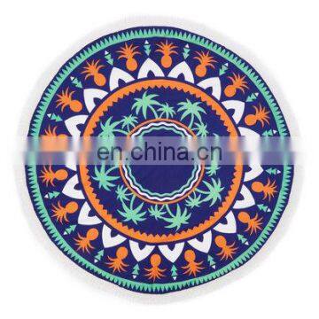 2017China wholesale plain beautiful round beach towel