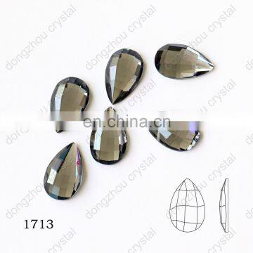 DZ-1713 pear shape crystal flat back glass stones for jewelry