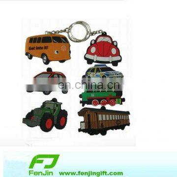 Promotion cartoon bus shape pvc keychain