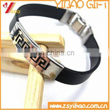 Custom Engraved Metal Silicone Bracelet With Stainless Steel Plate photo-2