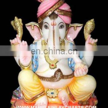 Marble Ganesh Statue, Handmade Marble Moorti