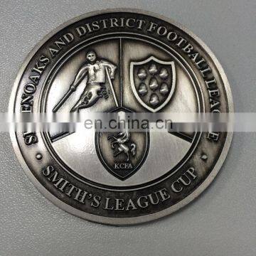 zinc alloy die casting custom medal antique silver/antique nickel sports coin