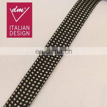 Good Quality Black Knitted Tartan Ribbon Tape RB0385
