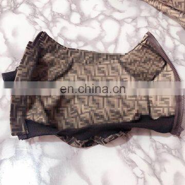 Luxury Pet Clothes Dog Jacket Popular Logo Famous Brand Brown Casual Dog Jacket