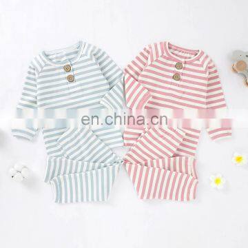 Support Mix Lot Ready Soft Colorful Striped Unsix Baby Yarn Dyed Pajamas Set photo-6