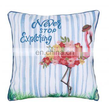 Wholesale Print Flamingo Embroidery Flowers Hat Cushion Pillow for Outdoor