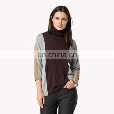 Collar Knitted Women Top Winter Cashmere Sweater Crewneck Female