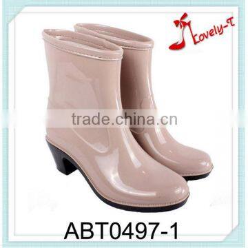 Glaze woman high heel custom half rain boots