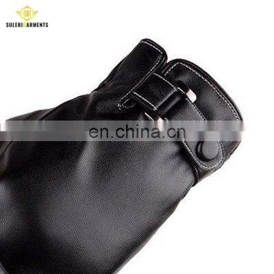 Wholesale Men Genuine Leather Winter Gloves Touch Screen Sheepskin Leather Fashion Gloves photo-5