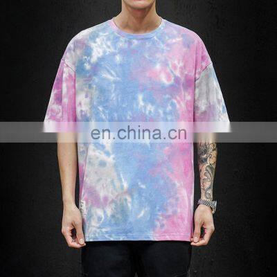 Hot Popular Unique Design, OEM Custom Long Sleeve Tie Dye Round Neck Short Sleeve 100% Cotton Autumn Casual T Shirt For Men/