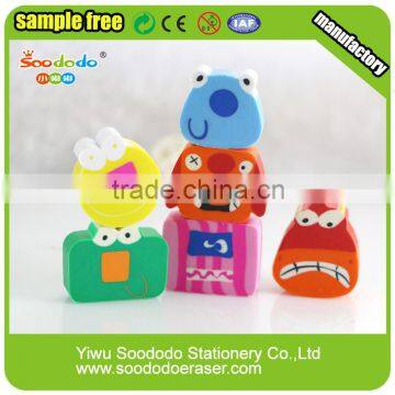 Kids Novelty Cartoon Flat Eraser TPR Material