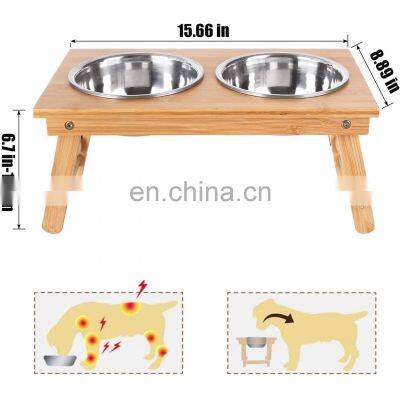 Elevated Adjustable Dog Bowl Pet Feeding Station With Stainless Steel Bowls Raised Dog Bowl for Dogs photo-5