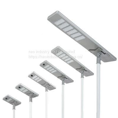 50W 100W 150W 200W IP65 outdoor integrated motion sensor all in one solar led street light