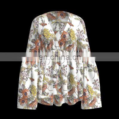 BEAUTIFUL FLOWER CTN/RAYON PRINTING FABRIC FOR WOMEN