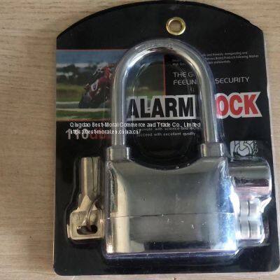 waterproof anti-theft siren long shackle silver color alarm motorcycle bike bicycle lock padlock 110dba