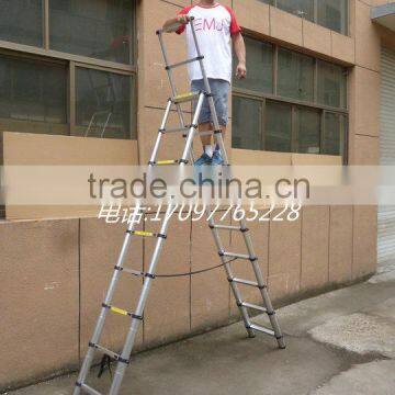 Double Sided A frame Aluminium Telescopic Ladder 2.6m+3.2mm