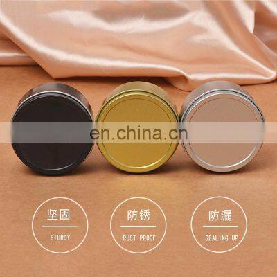 Amazon Hot Selling Eco Friendly Soy Wax Rose Gold Black Empty Round Candle Tins With Lid Metal Container Candle Tin