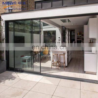 aluminum KFC door with single tempered glass /ground spring doors /aluminum frame glass door