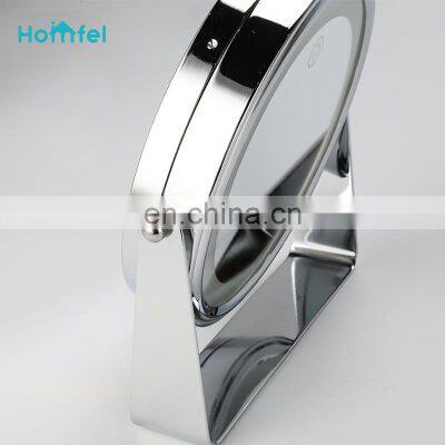 LED Adjustable Cosmetic Mirror Magnifying Round Mirror Chrome Freestanding Light photo-2