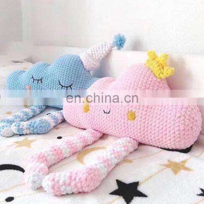Hot Selling Crochet Pillow Cloud and Moon For Kid Room Crochet Pattern Moon Wholesale in Vietnam photo-3
