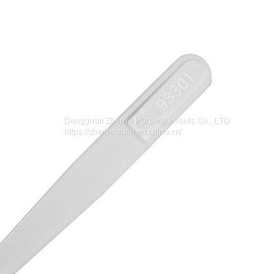 Anti Corrosion and Anti-static White Carbon Fiber Plastic Tweezers 93301 Flat Head photo-3