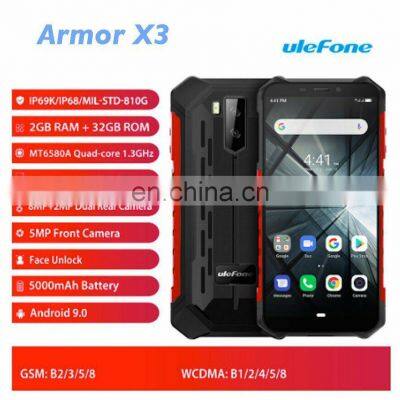 Same Day Shipping!! Ulefone Armor X3 5.5 Inch Android 9.0 MTK6580 Quad Core 2GB+32GB 5000mah Waterproof 3G Smartphone photo-2