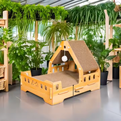 MEOW LOVE Princess Bed Cat Scratching Board Easy To Clean Custom Scratch-Resistant Claw Corrugated Paper With Toy Balls Decompression Rest Exercise photo-5