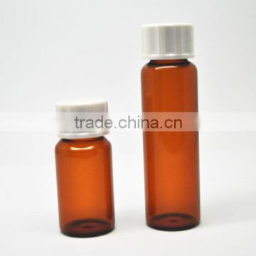 5ml 10ml amber tubular glass vial with screw plastic cap