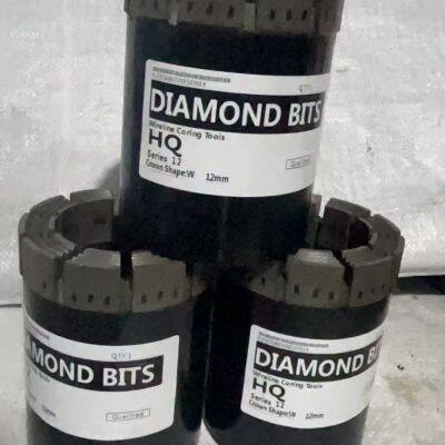 HQ impregnated diamond core bit crown matrix 12mm, impreg bits for hard rock core drilling