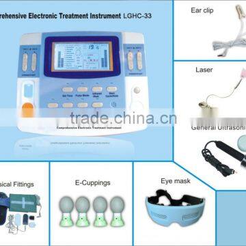 LGHC-33 advanced electro ultrasound tens device with laser,heating,CE approved