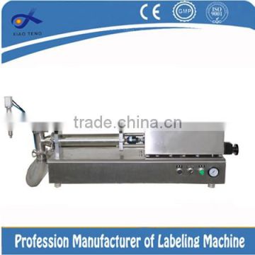 Table top filling machine for tin can or wine bottle