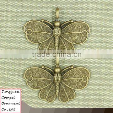 Wholesale diy jewelry accessories zinc alloy big hole insects butterfly pendant