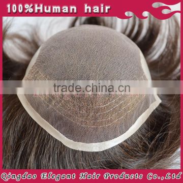 Top selling remy human hair piece for men, invisible knot natural hair line toupee