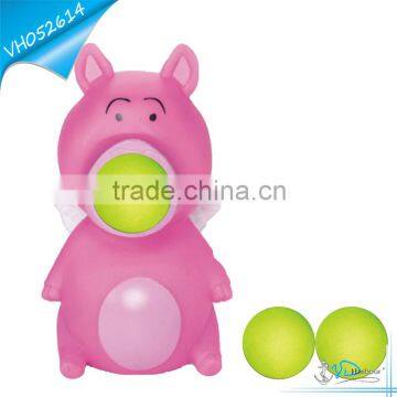 Ball Shooting Vinyl Pink Pig Toy